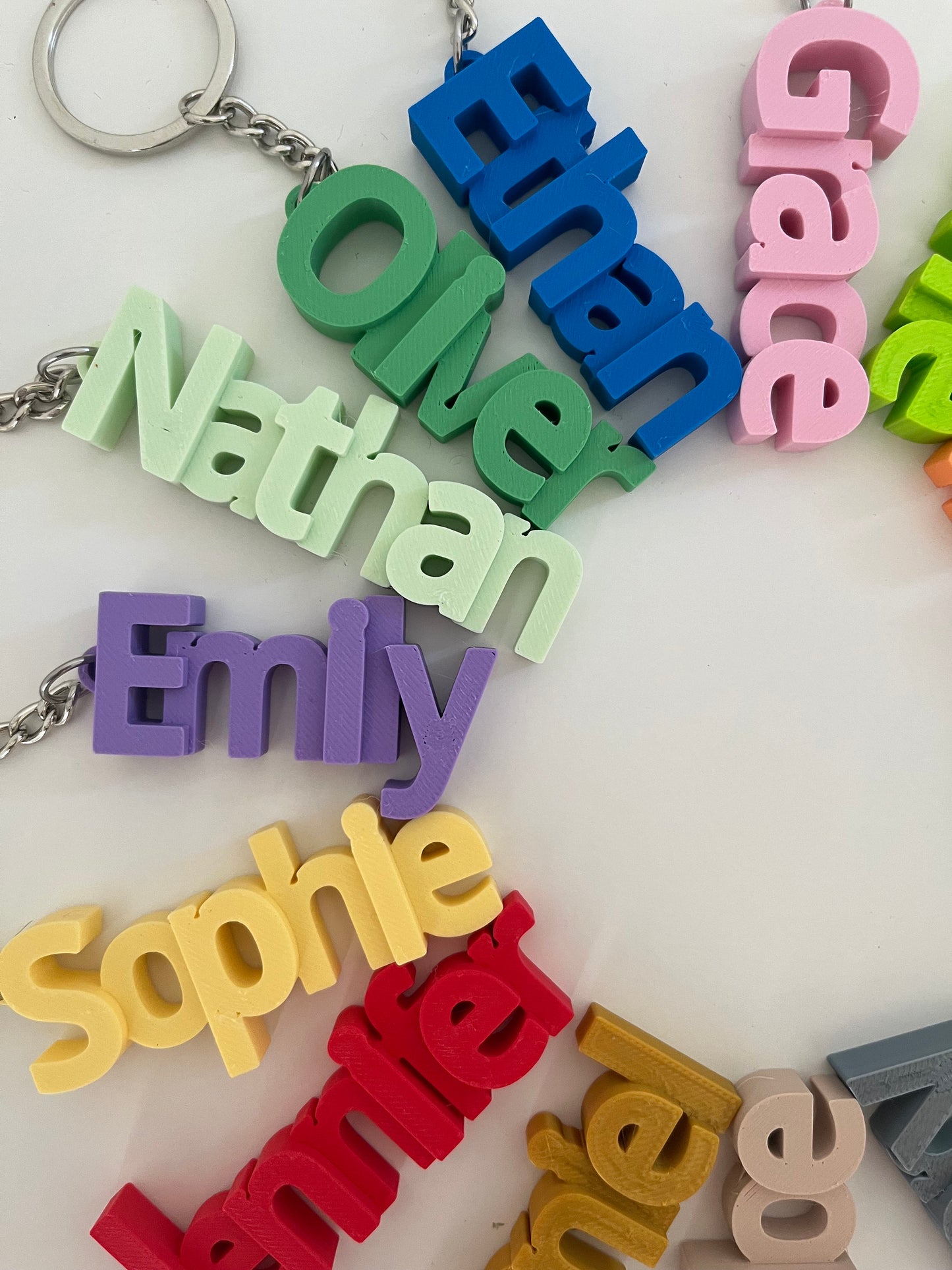 Personalized 3D Name Keyring - Personalized keychain - Customizable Keychains - School Bag - Birthday gifts