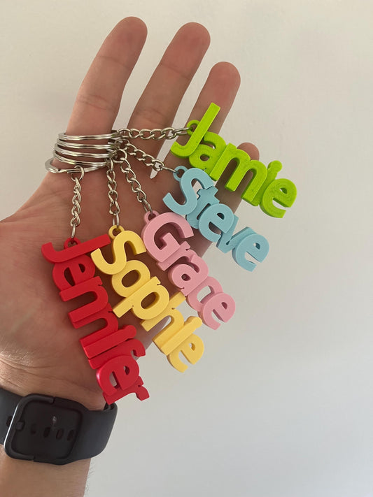 Unique Personalized Name keychain- 3D Printed Custom Name tag for bags, Locker or Office | Small Gift Idea for Family and Friends